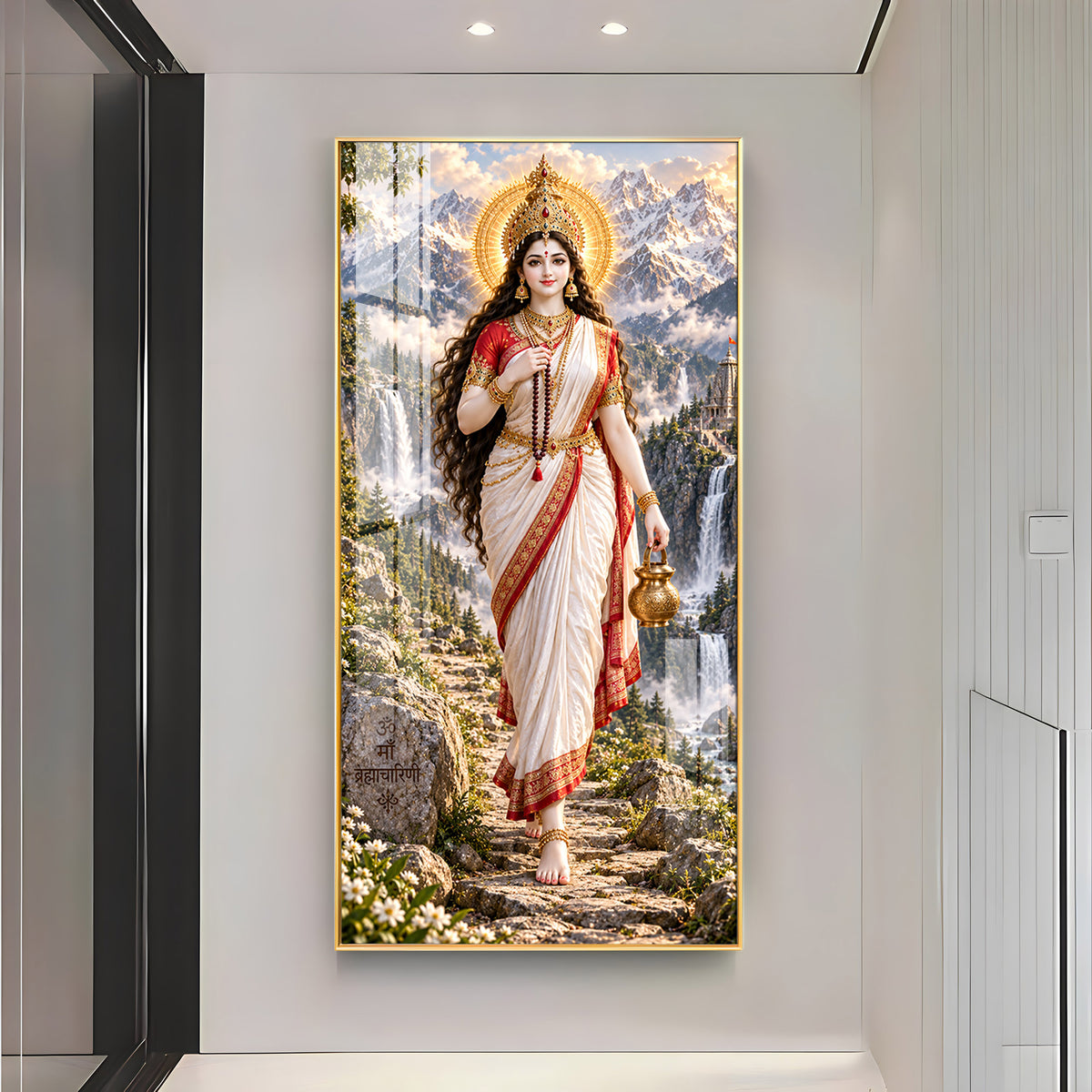 Mata Brahmacharini Premium Acrylic Vertical Wall Art