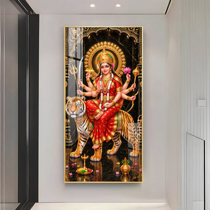 Divine Blessing Durga Premium Acrylic Vertical Wall Art
