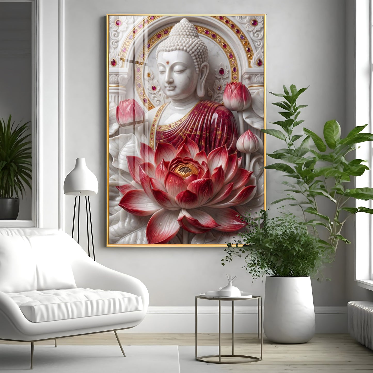 Serenity of Buddha Premium Acrylic Vertical Wall Art