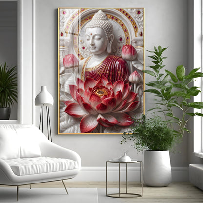Serenity of Buddha Premium Acrylic Vertical Wall Art