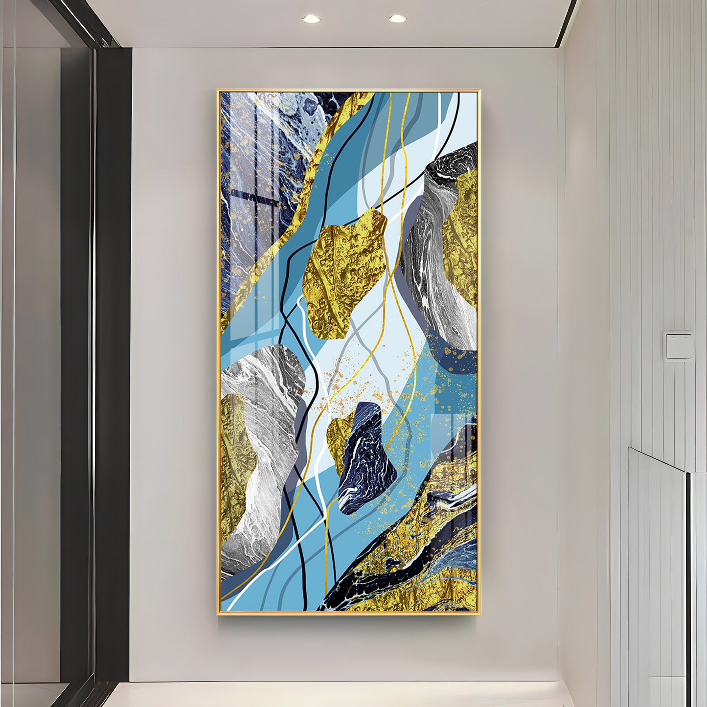 Azure Elegance Premium Acrylic Vertical Wall Art