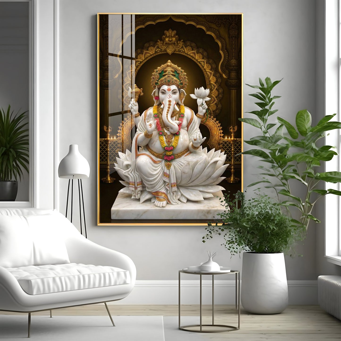 Vighnaharta ganesh Ji Premium Acrylic Vertical Wall Art