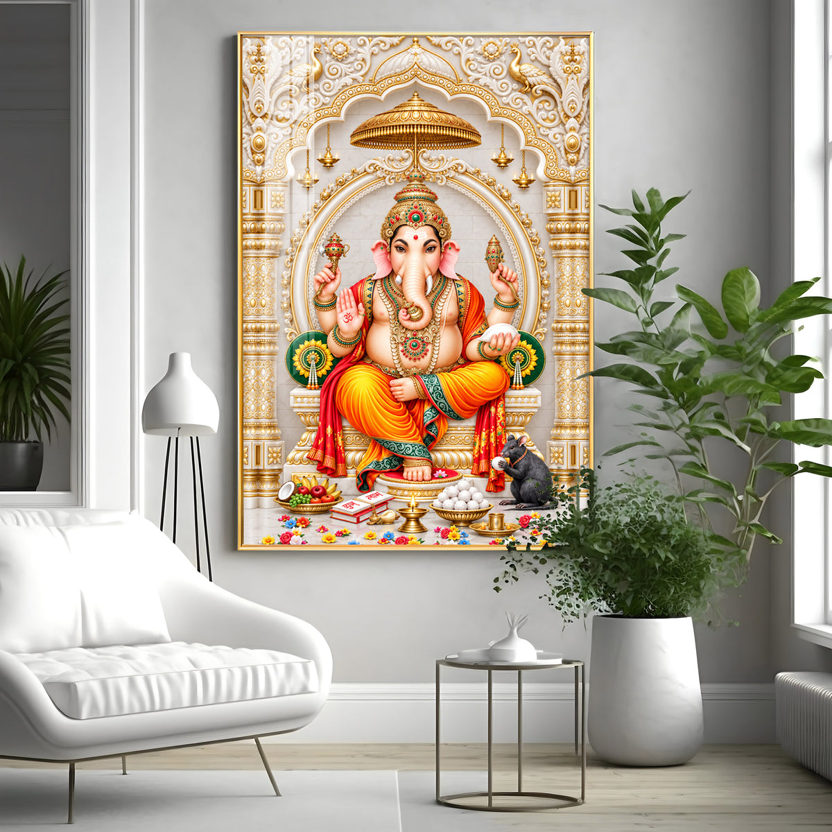 Siddhivinayak Premium Acrylic Vertical Wall Art