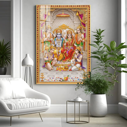 Religious Ram Darbar Premium Acrylic Vertical Wall Art