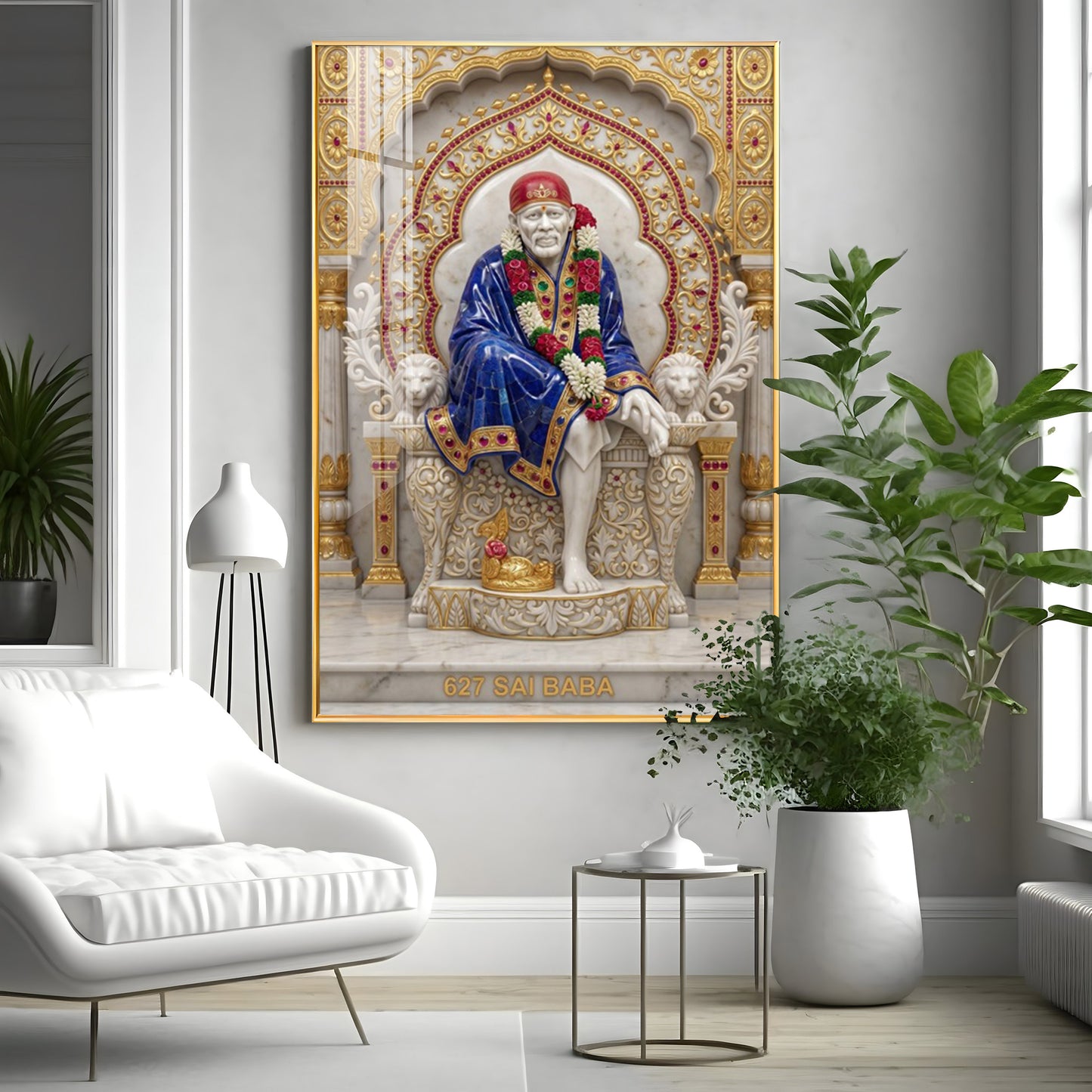 Om Sai Ram Premium Acrylic Vertical Wall Art