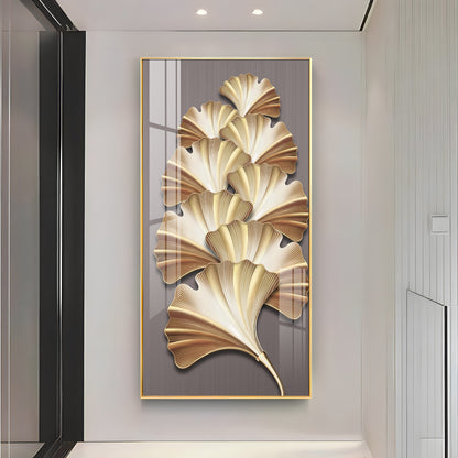 Golden Glow Premium Acrylic Vertical Wall Art