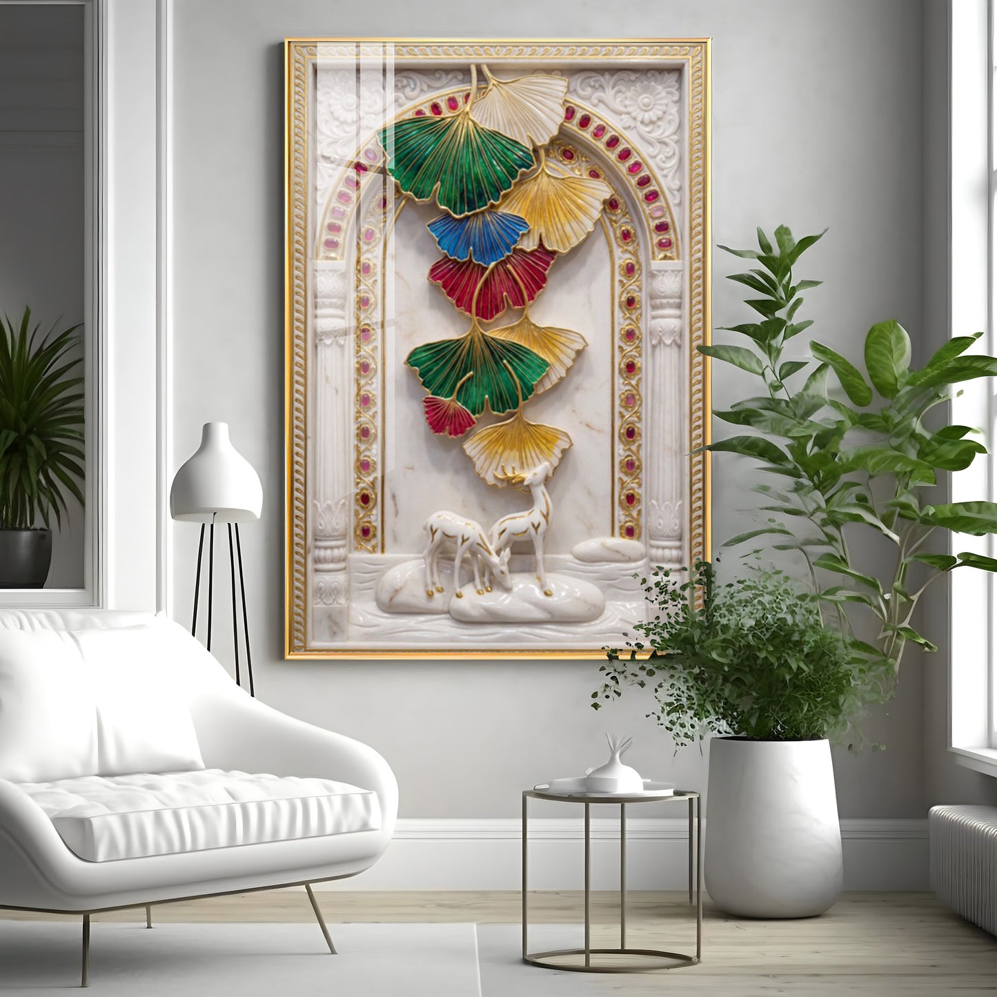 Elegant Feather Premium Acrylic Vertical Wall Art