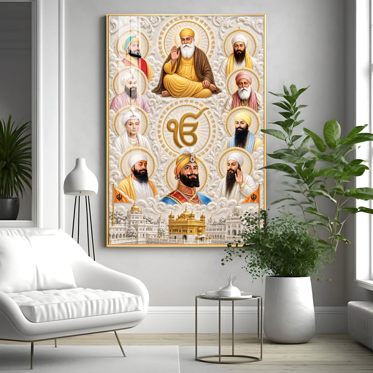 Ten Sikh Gurus Premium Acrylic Vertical Wall Art