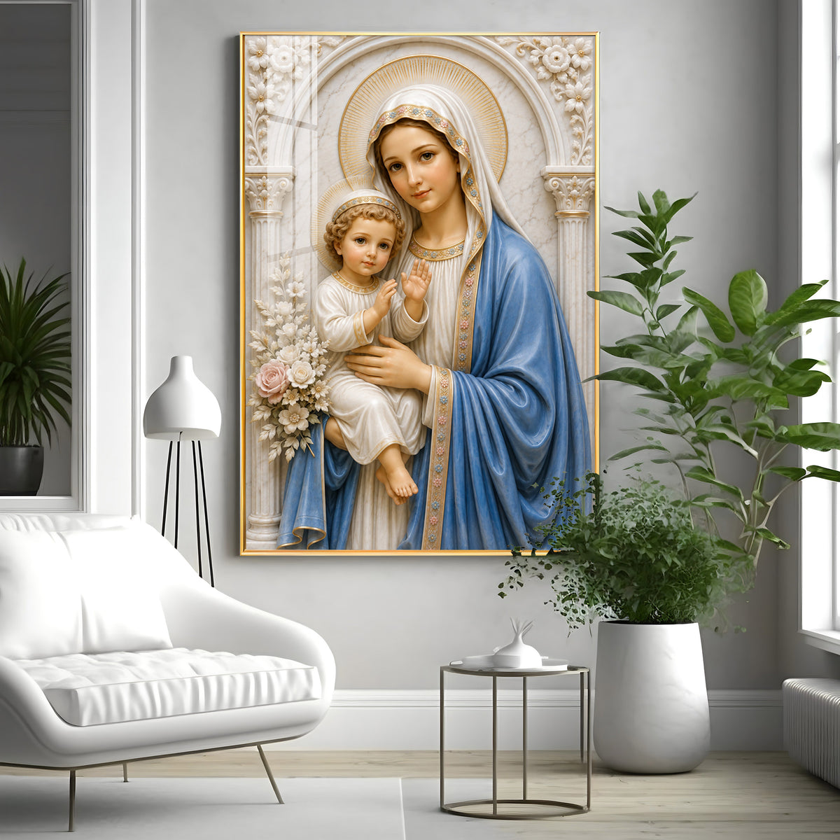 Divine Mother Mary Premium Acrylic Vertical Wall Art