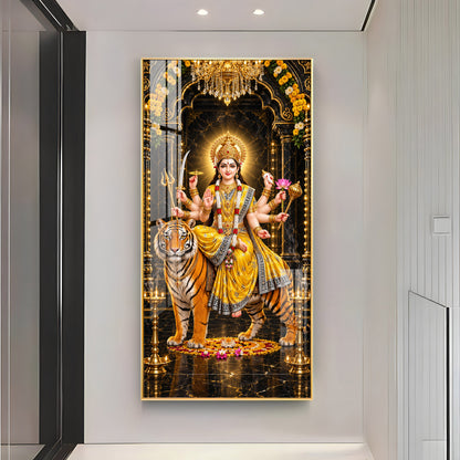 Pitambari Maa Durga Premium Acrylic Vertical Wall Art