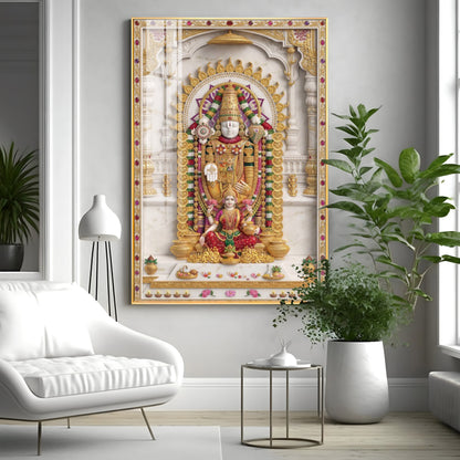 Lord Venkateswara Bala ji Premium Acrylic Vertical Wall Art