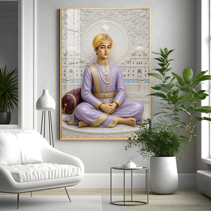 Divine Guru Har Krishan Ji Premium Acrylic Vertical Wall Art