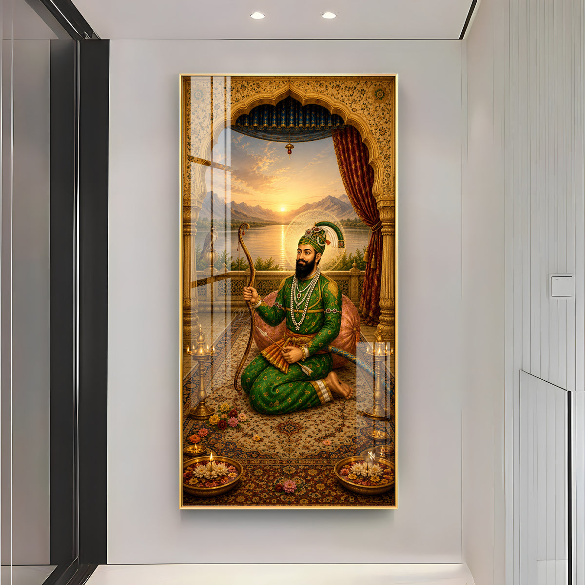 Sacred Guru Gobind Singh Ji Royal Courtyard Premium Acrylic Vertical Wall Art
