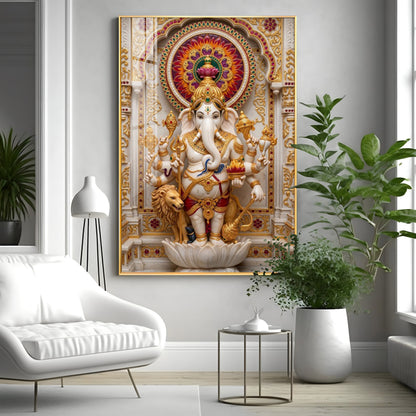 Lord Vinayaka Premium Acrylic Vertical Wall Art