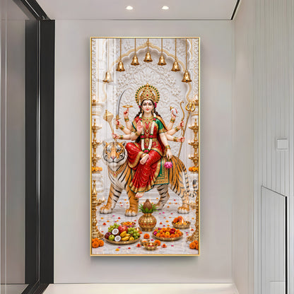 Holy Durga Mata Premium Acrylic Vertical Wall Art