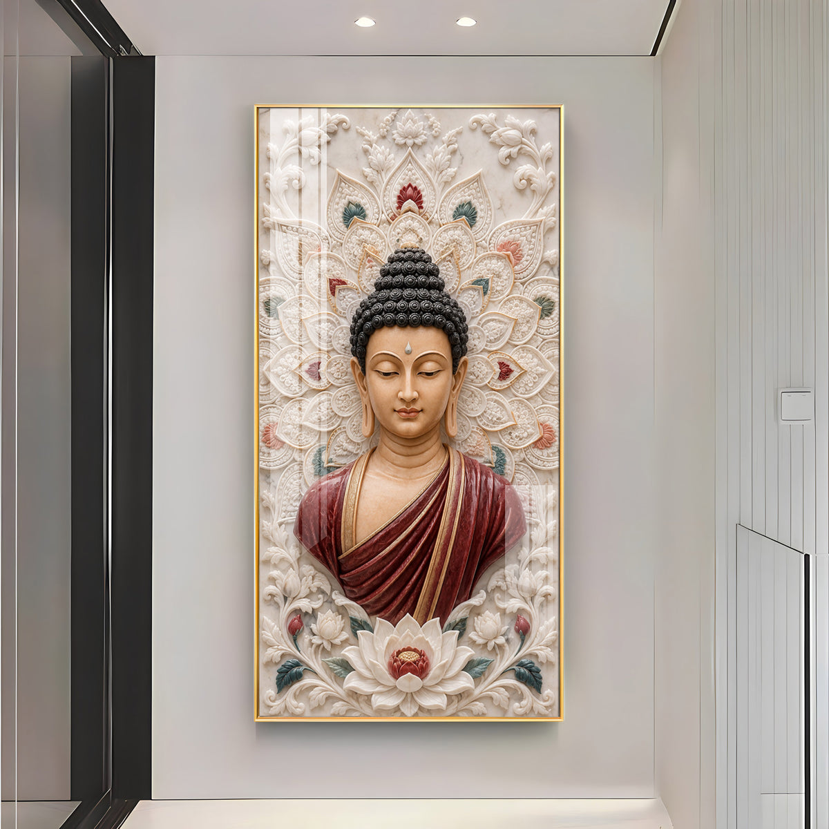 Meditation Buddha Premium Acrylic Vertical Wall Art