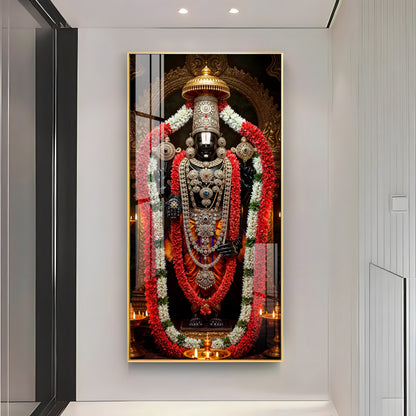 Lord Tirupati Balaji Premium Acrylic Vertical Wall Art