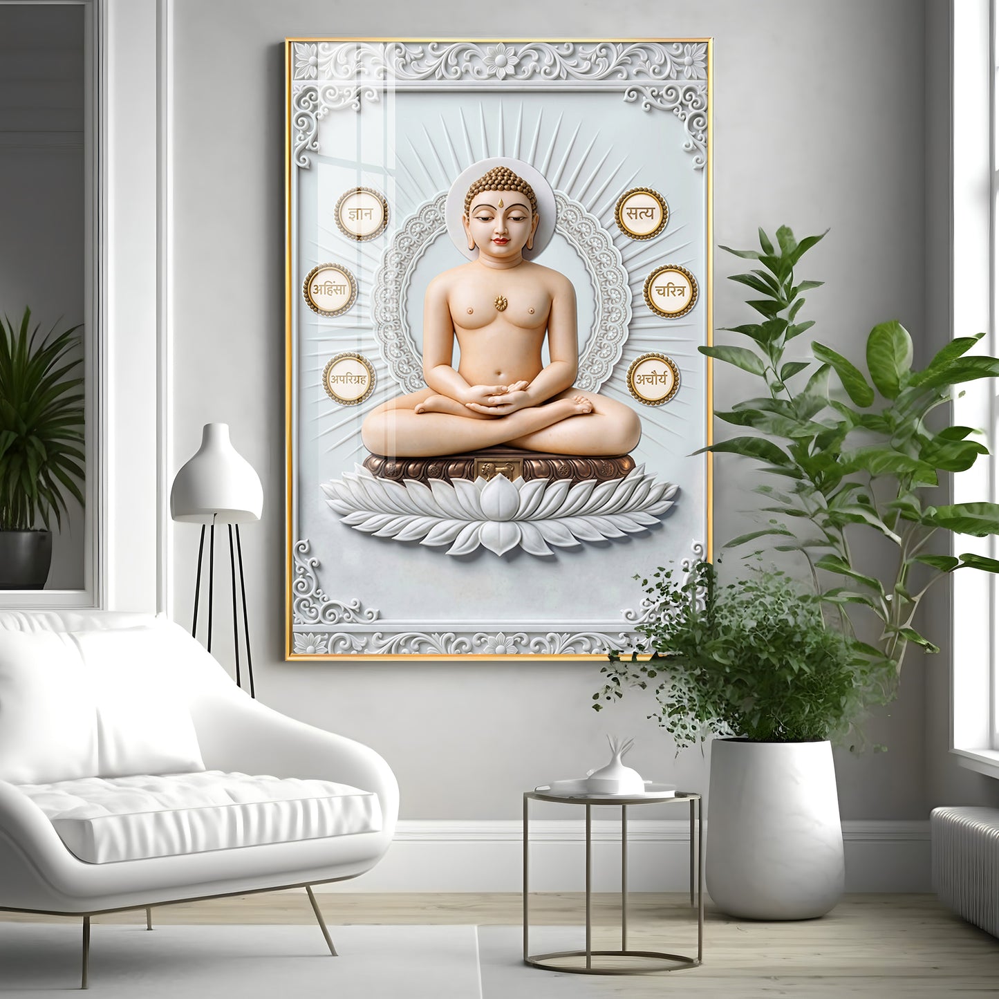 God Mahavir Jain Premium Acrylic Vertical Wall Art