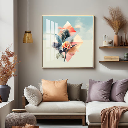 Beautiful Floral Composition Premium Acrylic Square Wall Art