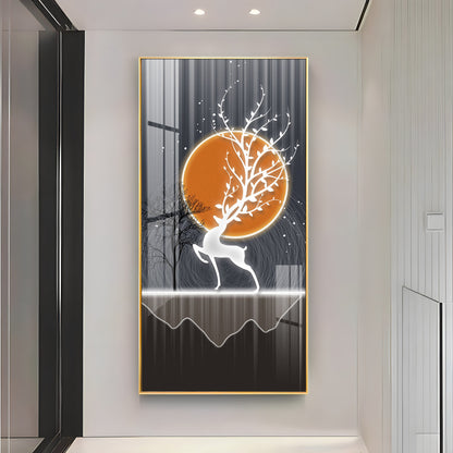 Luminious Deer Premium Acrylic Vertical Wall Art