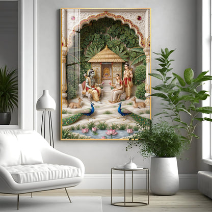 Lord Ram, Devi Sita & Lakshmana Premium Acrylic Vertical Wall Art