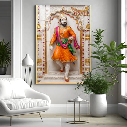 Royal Shivaji Maharaj Premium Acrylic Vertical Wall Art