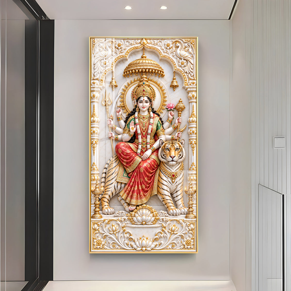 Royal Durga Maa Premium Acrylic Vertical Wall Art