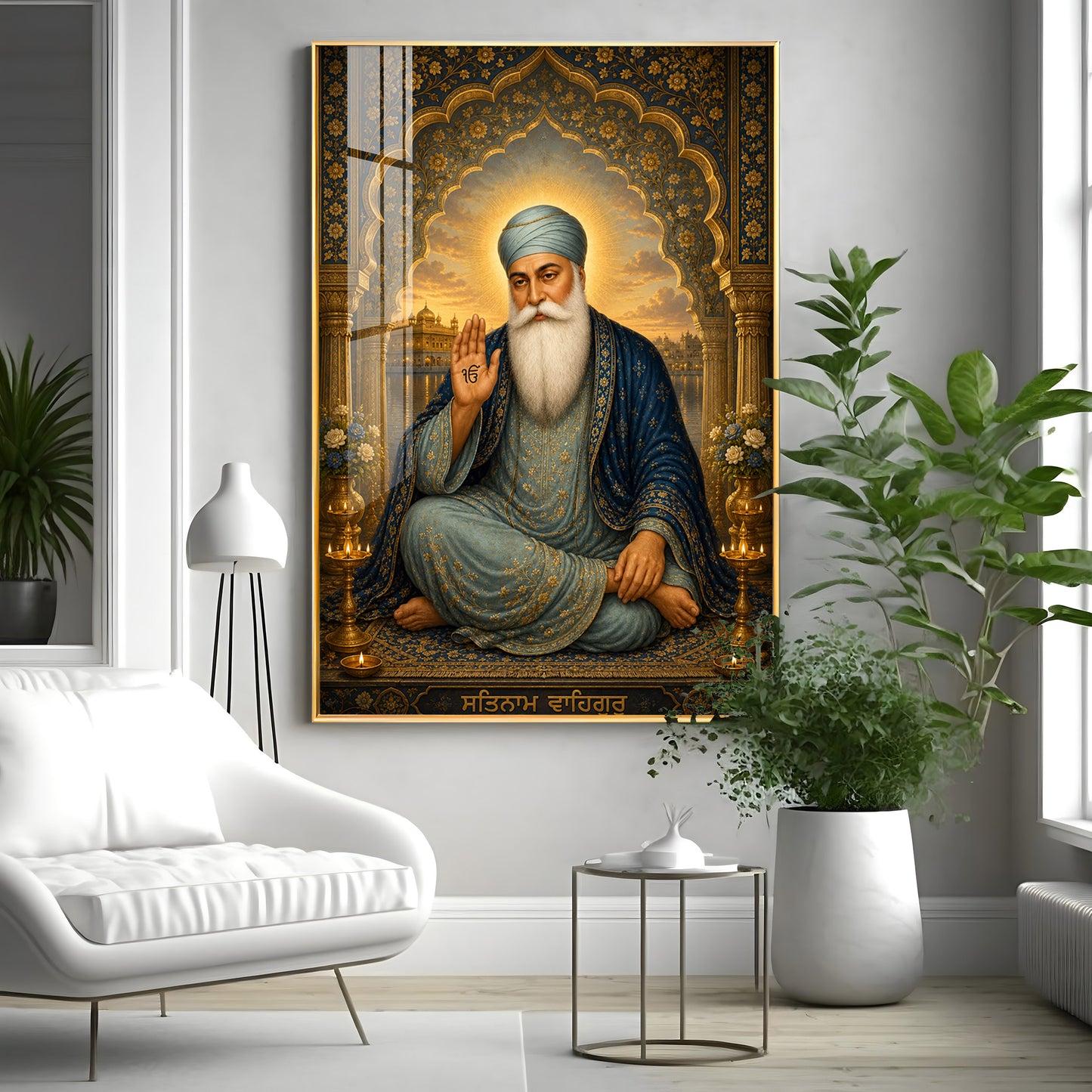 Guru Nanak Dev Ji Divine Blessing Premium Acrylic Vertical Wall Art