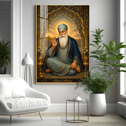Guru Nanak Dev Ji Divine Blessing Premium Acrylic Vertical Wall Art