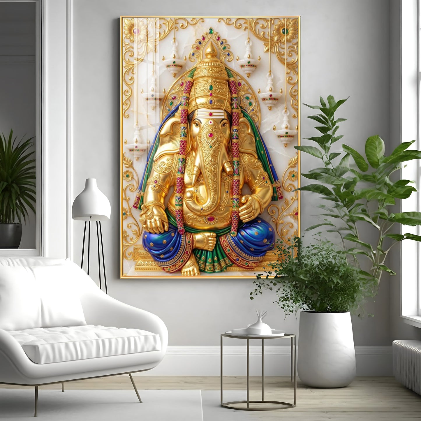 Pillayarpatti Karpaga Vinayagar Premium Acrylic Vertical Wall Art