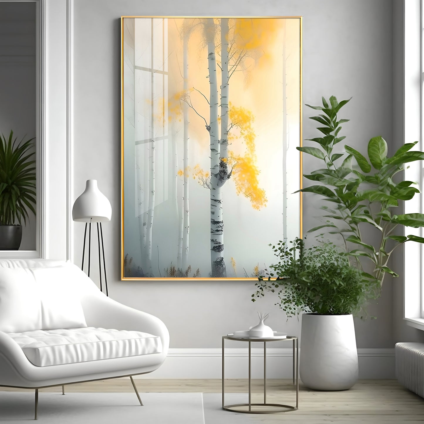Serene Fogfall Tree Premium Acrylic Vertical Wall Art
