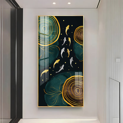 Fishes In Ocean Premium Acrylic Vertical Wall Art
