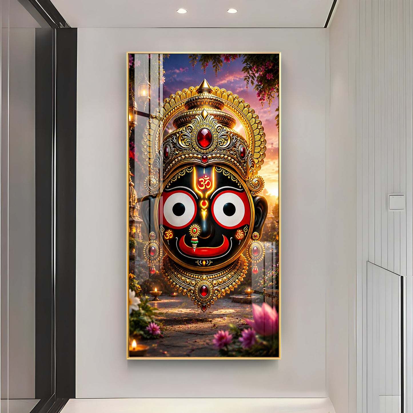 Lord Jagannath Face Premium Acrylic Vertical Wall Art