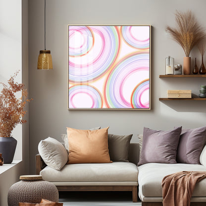Colorful Radial Motion Effect Premium Acrylic Square Wall Art