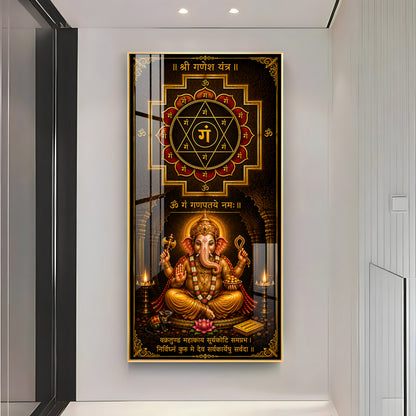 Lord Ganesha Yantra Premium Acrylic Vertical Wall Art