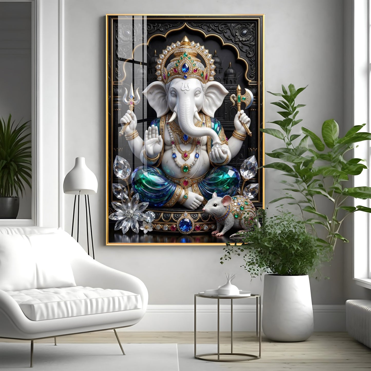 Hindu Deity Ganpati Ji Premium Acrylic Vertical Wall Art
