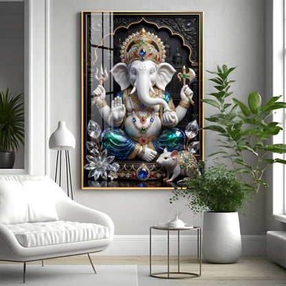 Hindu Deity Ganpati Ji Premium Acrylic Vertical Wall Art