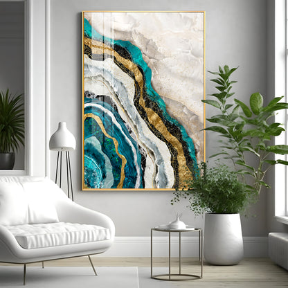 Timeless Striped Elegance Premium Acrylic Vertical Wall Art