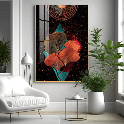 Floral Sunburst Premium Acrylic Vertical Wall Art