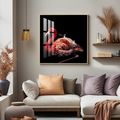 Flamingo Premium Acrylic Square Wall Art