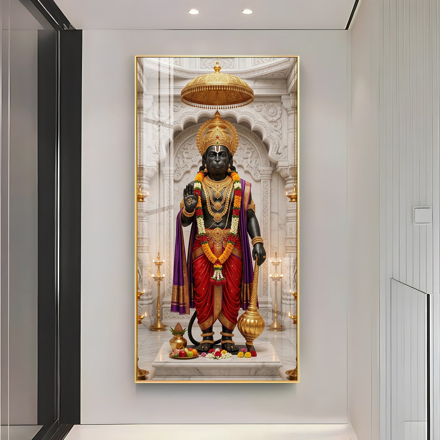 Divine Guardian Hanuman Premium Acrylic Vertical Wall Art