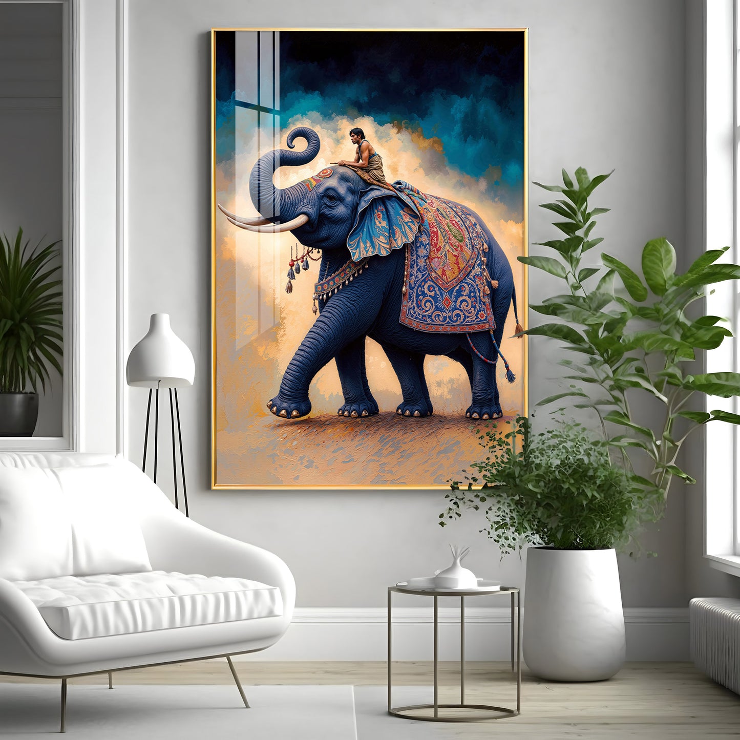 Decorated Asian Elephant Premium Acrylic Wall Art
