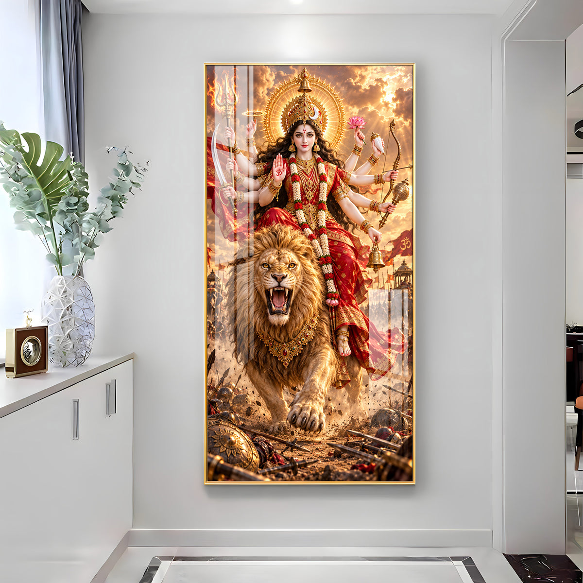 Maa Chandraghanta Premium Acrylic Vertical Wall Art