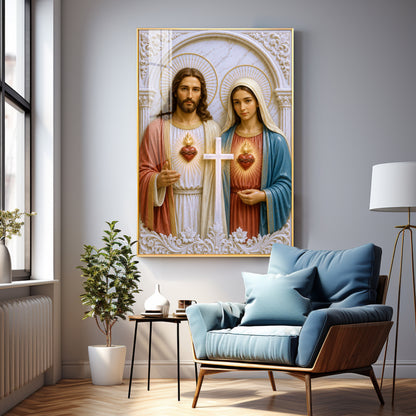 Divine Jesus & Mother Mary Premium Acrylic Vertical Wall Art