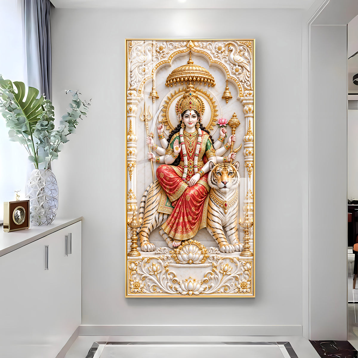 Royal Durga Maa Premium Acrylic Vertical Wall Art