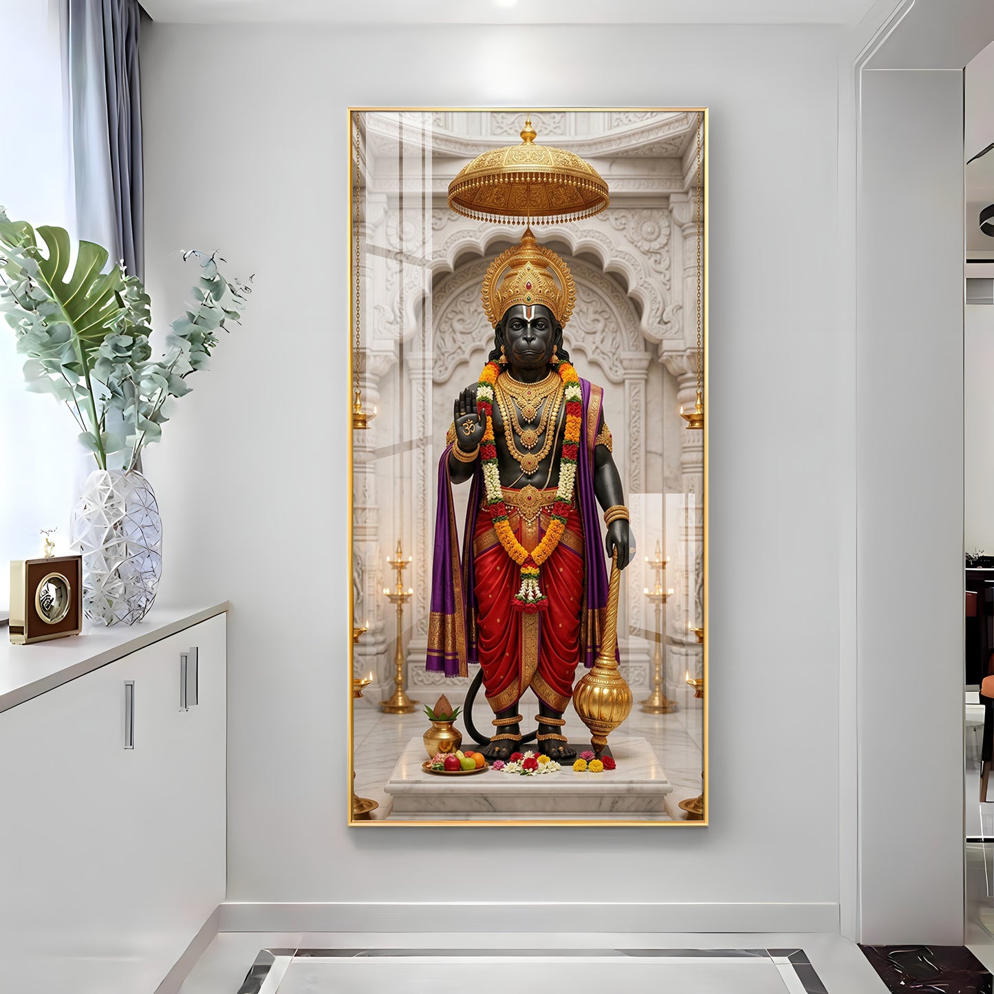 Divine Guardian Hanuman Premium Acrylic Vertical Wall Art