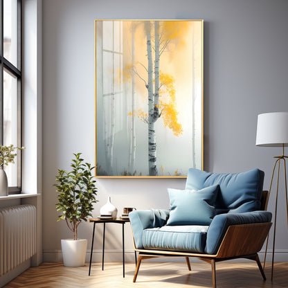 Serene Fogfall Tree Premium Acrylic Vertical Wall Art