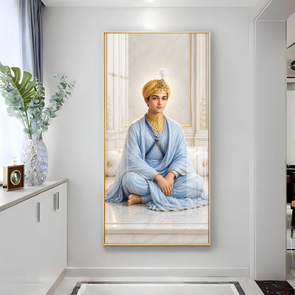 Divine Guru Harkrishan Sahib Premium Acrylic Vertical Wall Art
