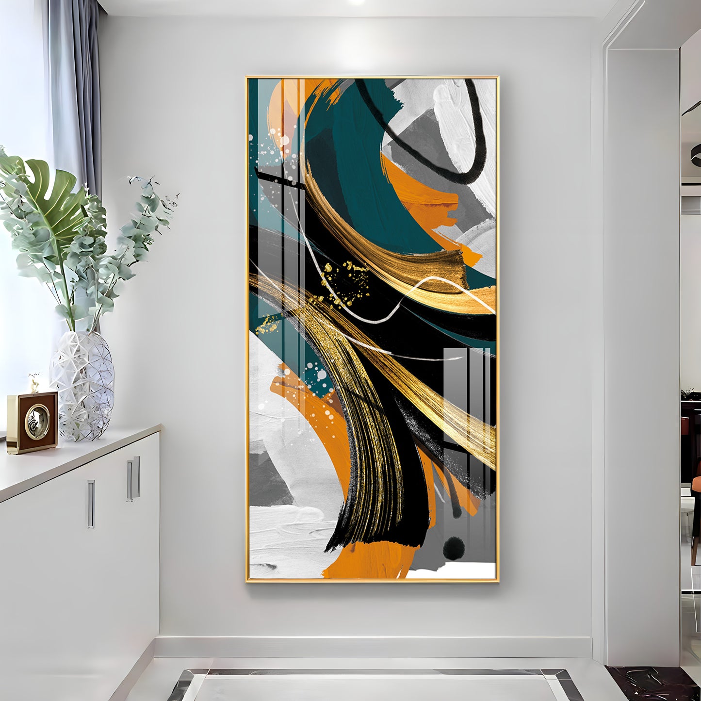 Abstract Gold Foil Premium Acrylic Vertical Wall Art
