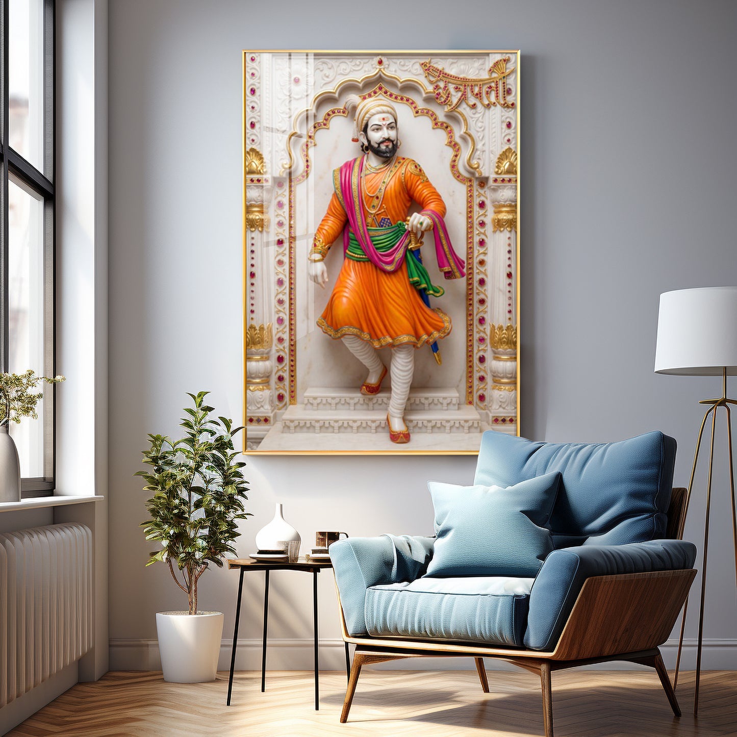 Royal Shivaji Maharaj Premium Acrylic Vertical Wall Art